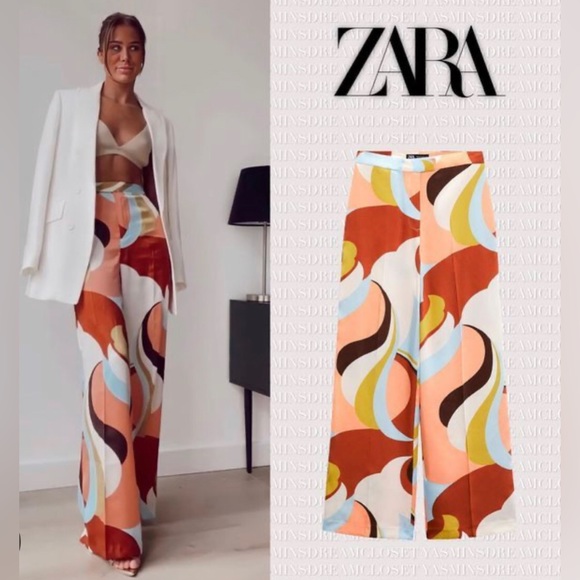 Zara Pants - NWT Zara Satin Print Pants